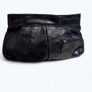 GAP Black Faux Snakeskin Clutch